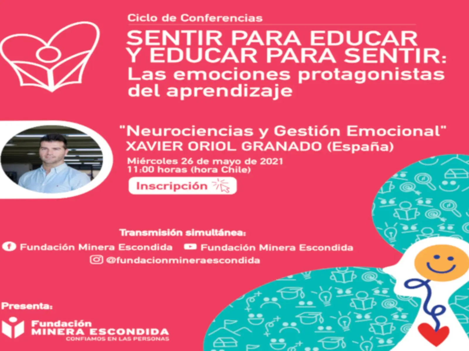 Expertos internacionales presentarán en el Ciclo de Conferencias “Sentir para Educar y Educar para Sentir: Las emociones protagonistas del aprendizaje”
