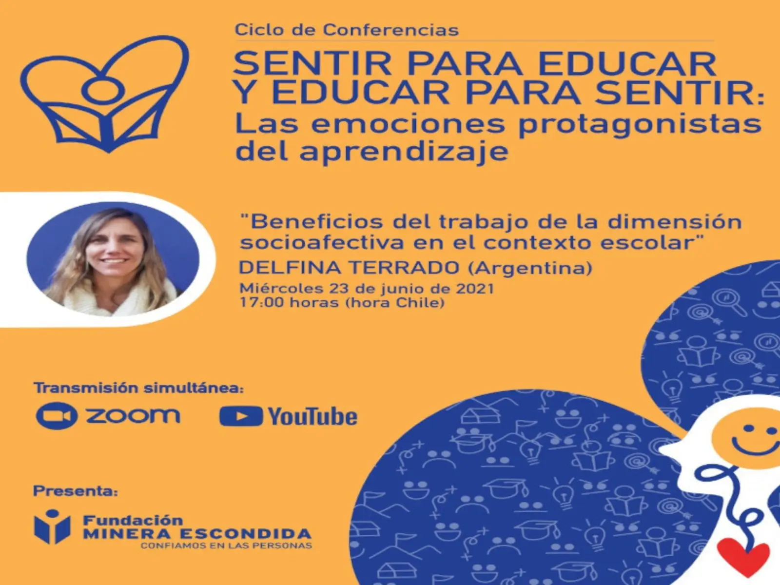Delfina Terrado expondrá en la segunda charla del Ciclo de Conferencias “Sentir para Educar y Educar para Sentir: Las emociones protagonistas del aprendizaje”