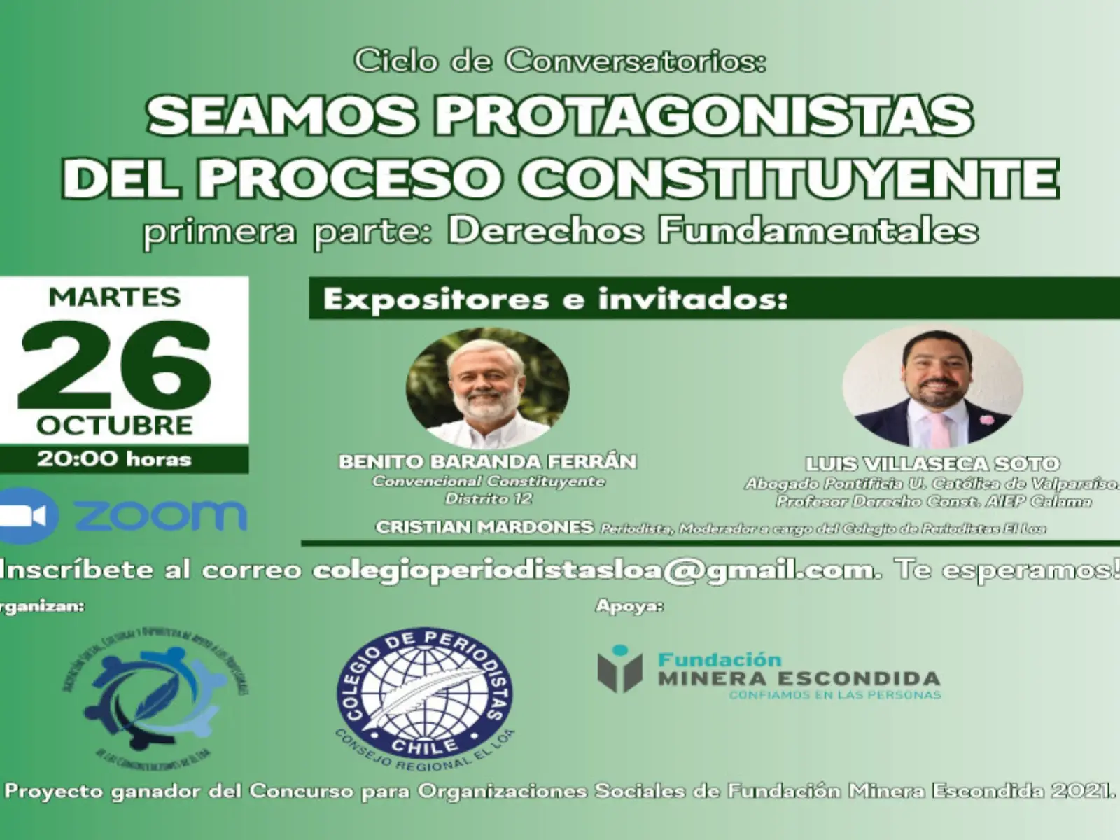 Ciclo de conversatorio “Seamos Protagonistas del Proceso Constituyente”