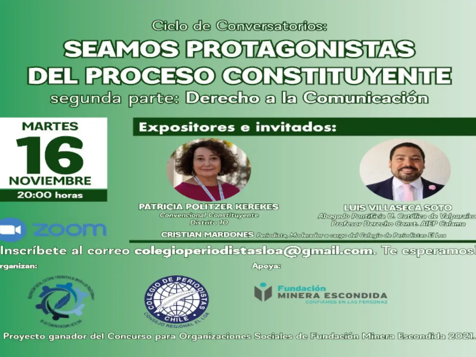 Patricia Politzer será la invitada al segundo conversatorio de análisis constituyente